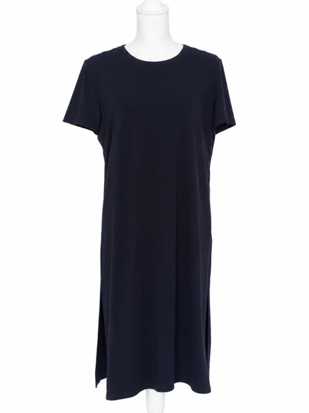 POLO RALPH LAUREN Black Minimalist Sheath Maxi Dress with Side Slits Size 10